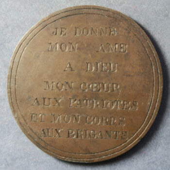 French Revolution medal bronze portrait of Joseph Chalier 1747-93 Lyon Jacobin