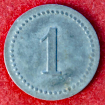 Germany WW1 Officer PoW camp Crefeld token 1 Pfennig Zinc