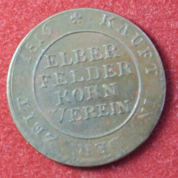 Germany Prussia, Elberfeld Bread token 1816/17 -Famine after 1815 eruption of Mount Tambora, Indonesia