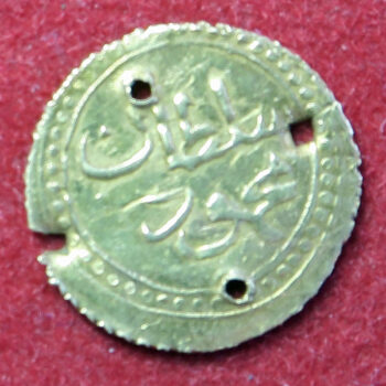 Algeria Gold Quarter Sultani 1240 KM 63.2 - 4 holes uded as jewellery