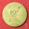 GB poor man's pub check CN CC 2d countermarked on brass blank - ? Club token
