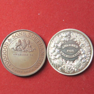 Horticultural medals x2 Toogood & Sons Southampton silver & bronze prize