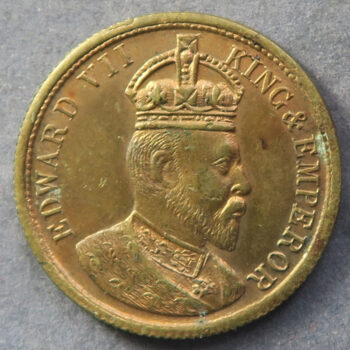 Edward VII coronation medal / medallet x4 different brass