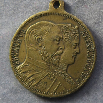 Edward VII coronation medal / medallet x4 different brass