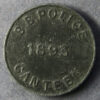 Bechuanaland Police Canteen 1893 3d token zinc - Hern 48c Botswana