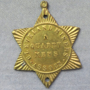 Cleveland Miners & Quarry Mens Association Union badge / token maker Wm. Leonard star