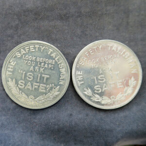GB 1922 Safety Campaign jeton token advertising Aluminium tokens two vatieties