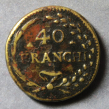 Italian made Brass coin weight for France 40 Francs c. 1820