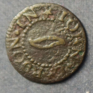 MB108037, Kent 47, Canterbury, John Cardon 1/4d 1656 token coinage