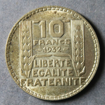 France silver 10 Francs 1932 by Pierre Turin - Art Deco coinage