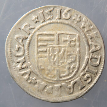 Hungary Vladislaus II 1490-1516 silver Denar 1516 K C Madonna / shield