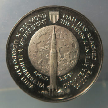 Moon Landing Apollo 11 1 ounce silver medal portrait of Neil Armstrong 1969 British Hallmark