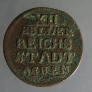 German States AACHEN 12 Heller KM# 51 1792 copper coin - eagle