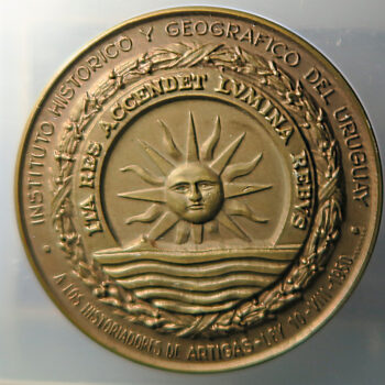 Ueuguay, JuanZorrilla de San Martin - bronze medal portrait 1960 Historic & Geographic Institute