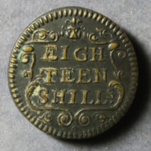 English brass coin weight to weigh Portugal half gold Joe 18 shillings