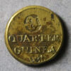 English brass coin weight to weigh Quarter Guinea 1775 Withers 2010C