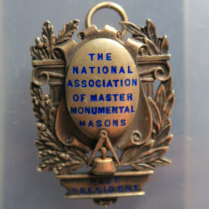 Past Presidents badge of The National Association of Monumental Masons - gilt silver & enamel medal