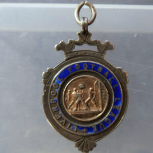 Liverpool Football League fob medal silver 1919-20 Runners up enamel