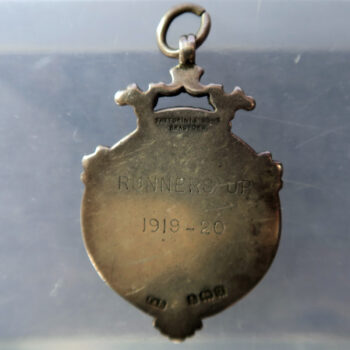 Liverpool Football League fob medal silver 1919-20 Runners up enamel