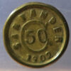 Colombia State of Santander, 50 Centavos 1902 KM A3 brass bracteate