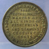 North Shields - D. Hill & Carter & Co. - Clothiers & Outfitters brass token