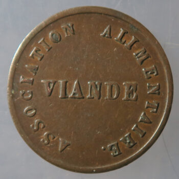 France, Ville de Grenoble 1850 token Association Alimentaire token jeton x3 Brass Dessert + legumes & AE Viande