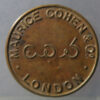 Maurice Cohen & Co London copper token / label coppersmith Jewish maker Judaica