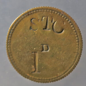 STC 1D countermarked on double headed eagle counter pub token ?
