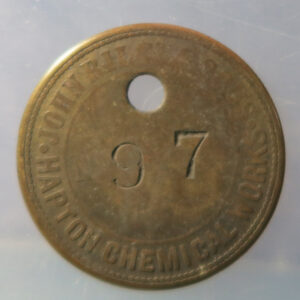 Napton Chemical Works - John Riley & Sons Industrial tool check token -1915 Lancashire