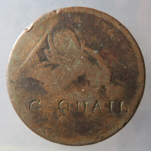 George IV copper penny countermarked G. QUAIL
