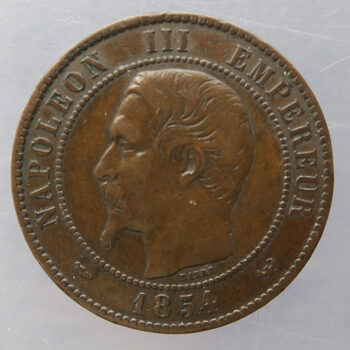 Token - Napoleon III Lille Chamber of Commerce 10 Centimes module, monument to Napoleon Lille 1854
