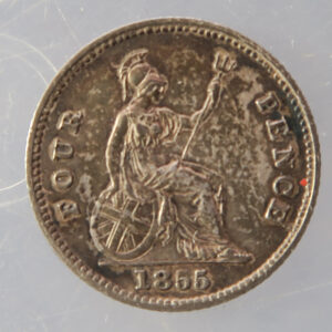 1855 Britannia Groat Victoria silver