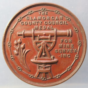 Glmorgan Countu Council medal for Nine Surveying bronze prize medal 1929 to Kenneth Griffith