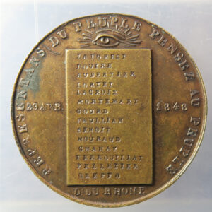 1848 French Revolution medal - Appeal of the people to the representatives of the Rhône department