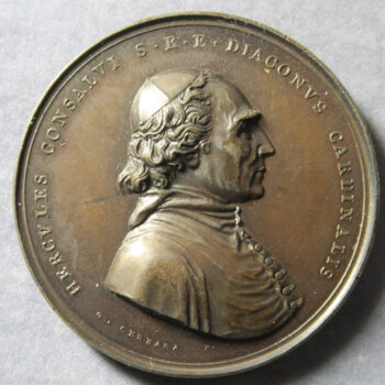 Death of Cardinal ERCOLE CONSALVI (1757-1824)- bronze medal 1824