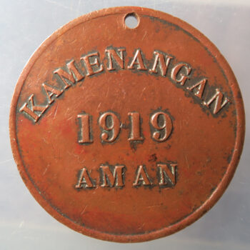 Malaya 1919 peace medal from Negri Sembilan bronze