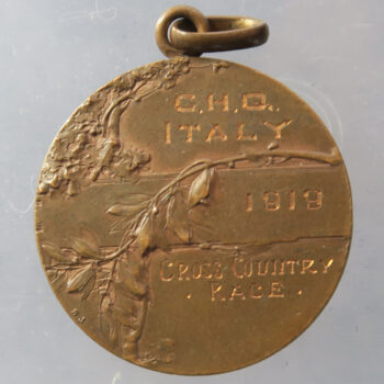 Italy - pretty bronze art nouveau style athletics medal in bronze for cross country 1910