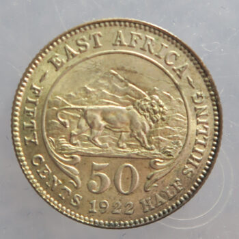 East Africa 50 Cents KM# 20 1922