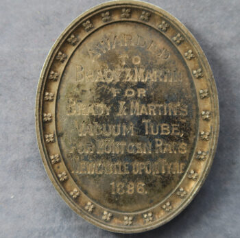 Sanitary Institute Incorporated 1888 Prize Medal in silver awarded to Beady & Martin for Vacuum Tubes for Rontgen Rays Newcastle 1896 - early x-ray equipment
