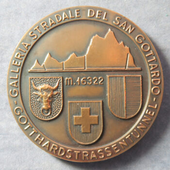 San Gotthard road tunnel 1976 bronze 50.4mm