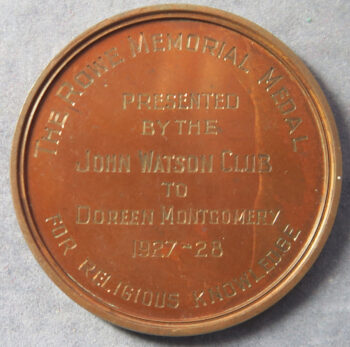 (Edinburgh), John Watson’s Institution 1828 1927-8 prize medal