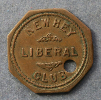 Newhey Liberal Club 5x tokens - 3x 2d + 2x 1d - lot