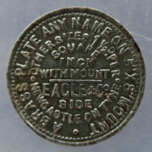 Newcastle upon Tyne - Eagle & Co. - brass name plate maker- 2/6 iron advertising token