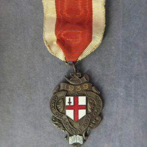 City of London Eisteddfod 1939 bronze & enamel medal prize