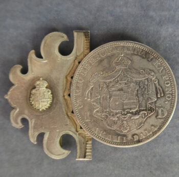 Hawaii Dala or Dollar 1883 made into buckle silver - complete KM 7