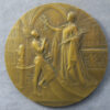 1910 Belgium, Brussels Universal Expo. bronze medal by Devreese - Art Nouveau style