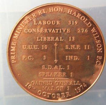 United Kingdom, Medal - General Election October 1974 bronze 45mm