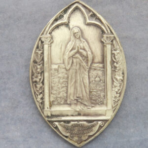 1910 Eucharistic Congress Montreal, Canada silver plated bronze medal Mary over city / Last Supper