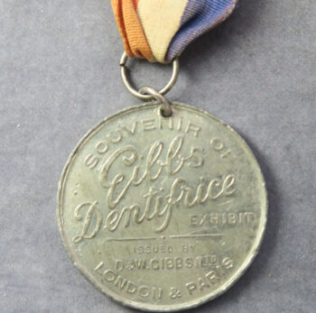 1924 Wembley Empire Exhibition medal advert for Gibbs yoothpaste pewter souvenir