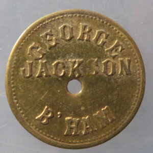 Birmingham market token check - George Jackson B'ham 1/- shilling